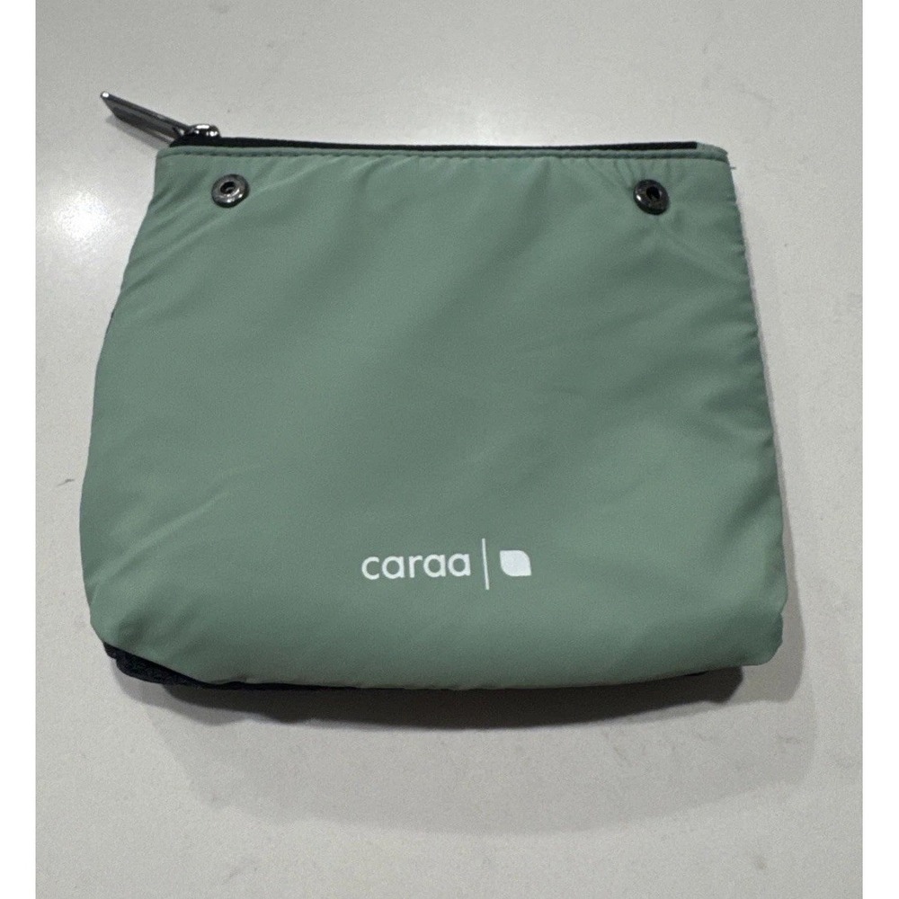 Caraa Travel Bag Pouch Mint Green Puffer Zip Closure Bag Mesh Vacation Small